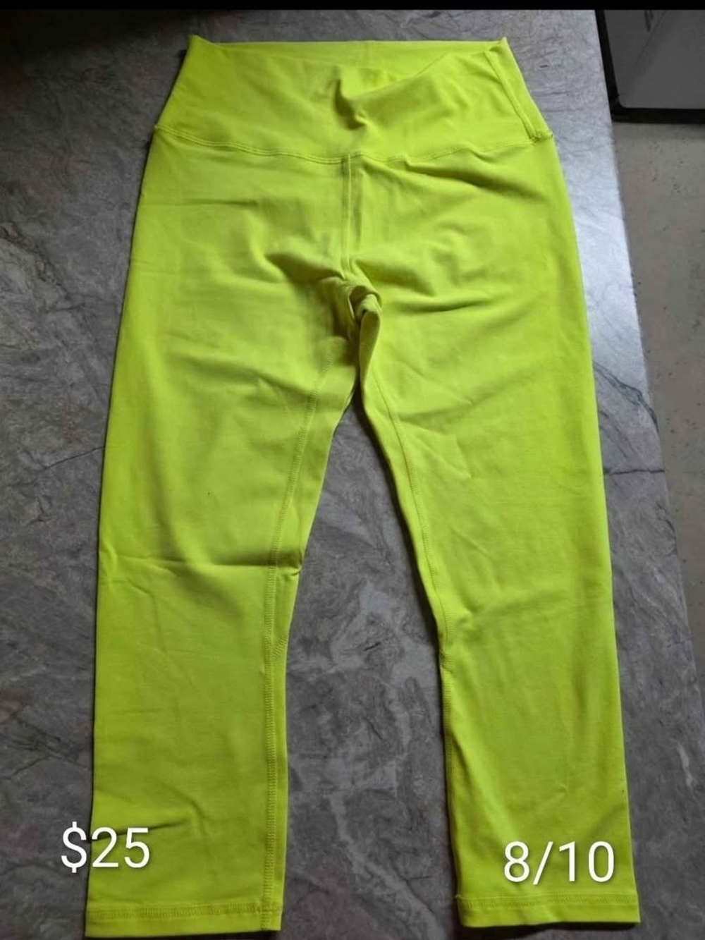 High-Waist Neon Yellow Leggings - Women